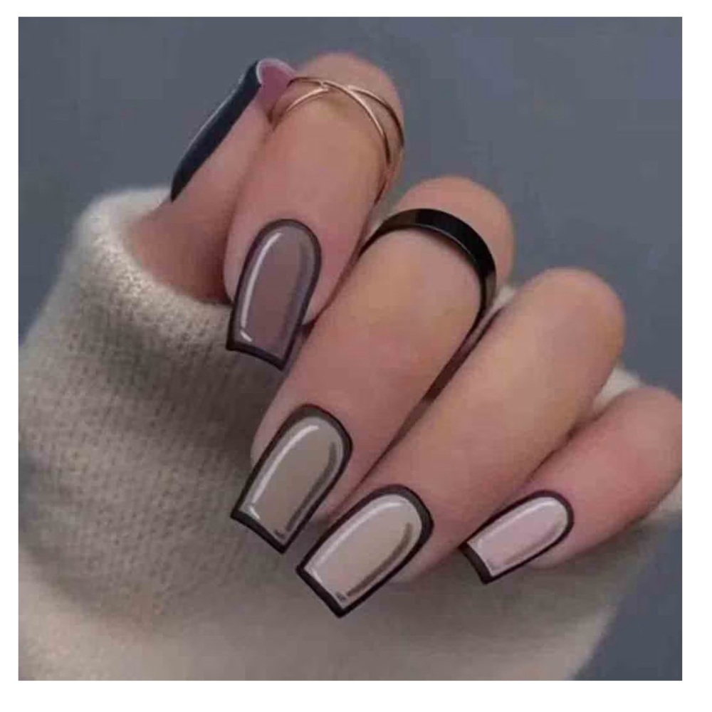 2 x DIY Black and White Comic Press-On Nails